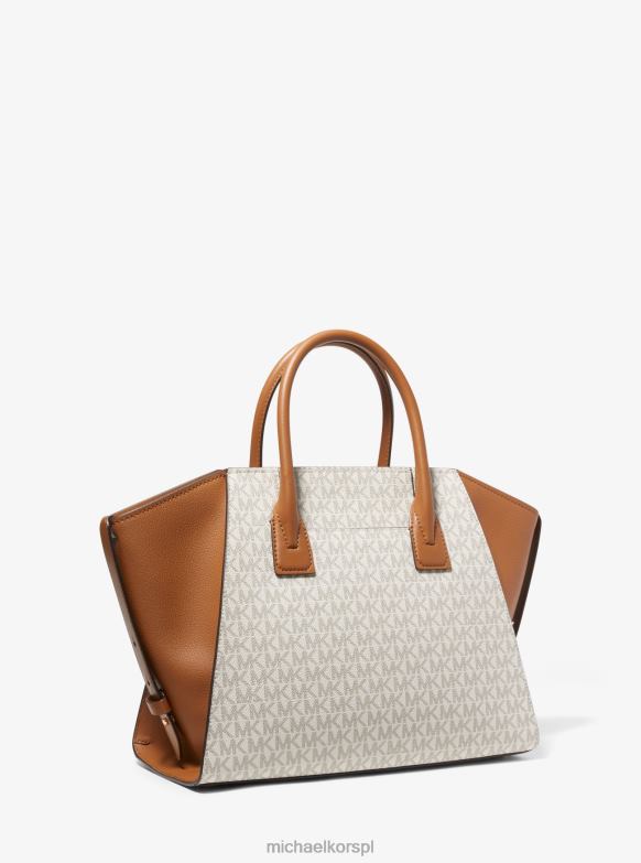 Duża torba z logo Avril, zapinana na zamek błyskawiczny kobiety Michael Kors wanilia/żołądź LHN661494 Akcesoria