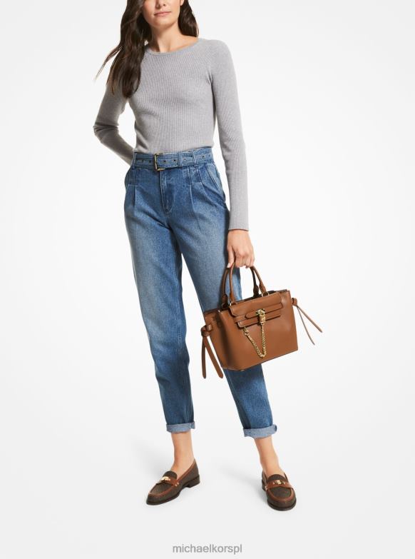 Mała skórzana torebka Hamilton Legacy z paskiem kobiety Michael Kors bagaż LHN661466 Akcesoria