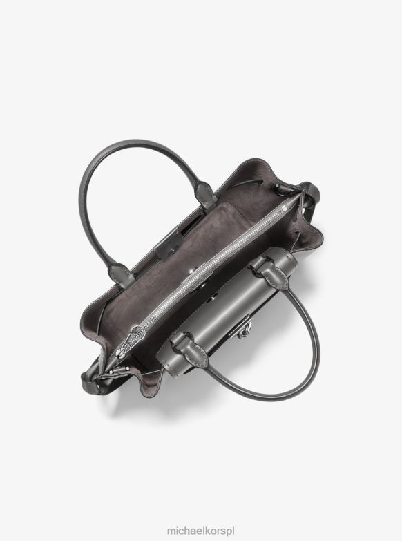 Mała skórzana torebka Hamilton Legacy z paskiem kobiety Michael Kors wrzosowy szary LHN661504 Akcesoria