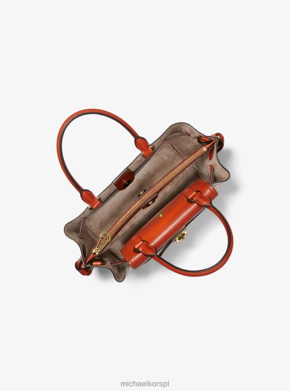Mała torba z paskiem i logo Hamilton Legacy kobiety Michael Kors głęboki pomarańczowy multi LHN661463 Akcesoria