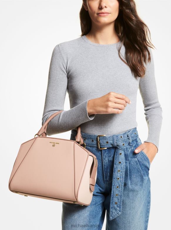 Torebka Cleo ze skóry saffiano w średnich blokach kolorów kobiety Michael Kors sfp/ltcr/fwn LHN661450 Akcesoria