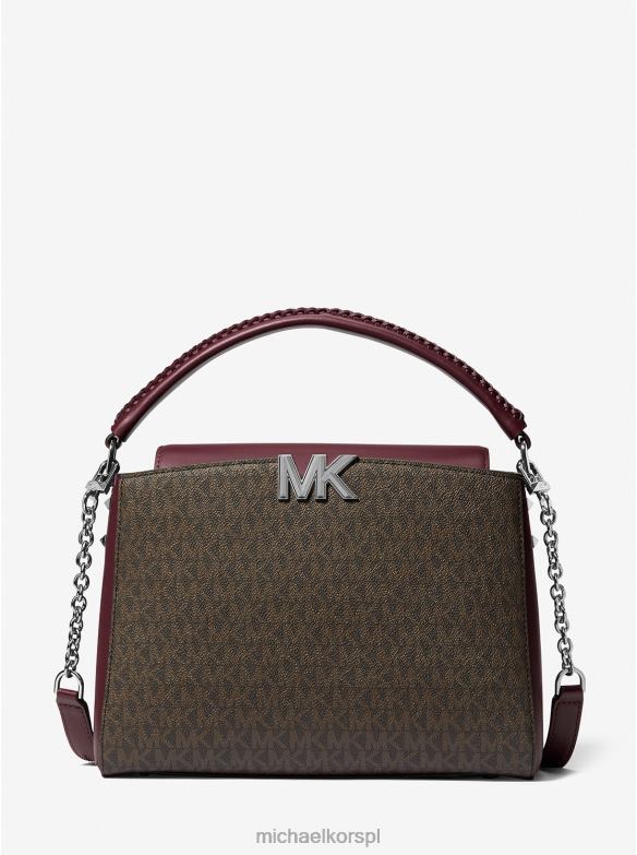 Średnia torebka z logo Karlie kobiety Michael Kors merlot LHN661486 Akcesoria