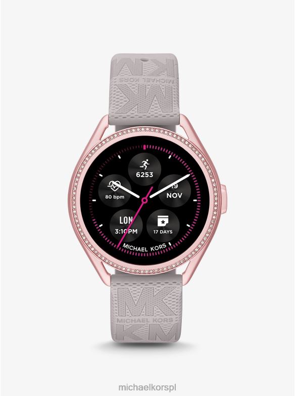 gumowy smartwatch access gen 5e mkgo w kolorze różowym i z logo kobiety Michael Kors szary LHN662360 Akcesoria