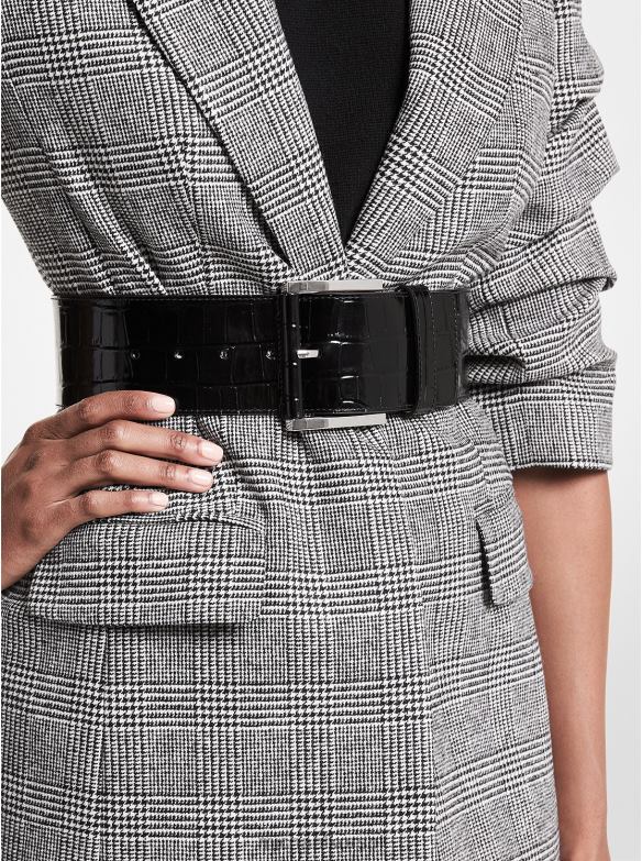 Kolekcja Pas biodrowy ze skóry z tłoczonym wzorem krokodyla dla obu płci Michael Kors czarny LHN663901 Akcesoria