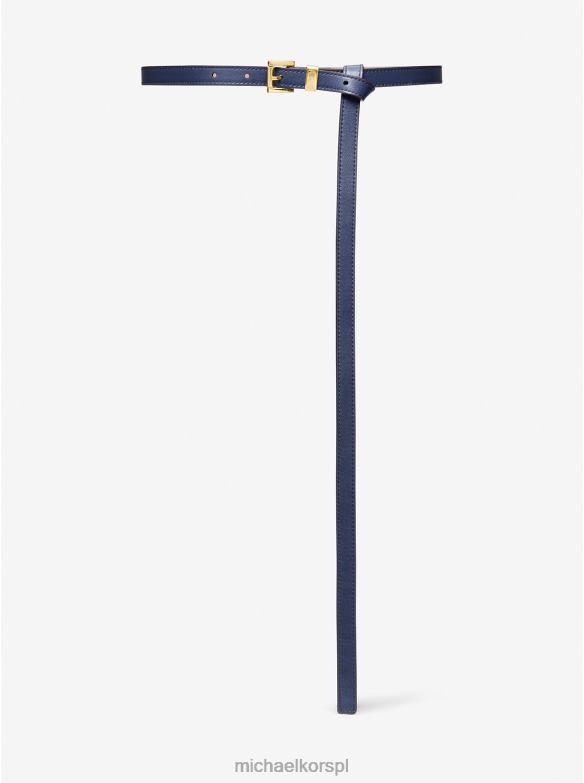 skórzany pasek do spodni z kolekcji dla obu płci Michael Kors marynarka wojenna LHN663895 Akcesoria