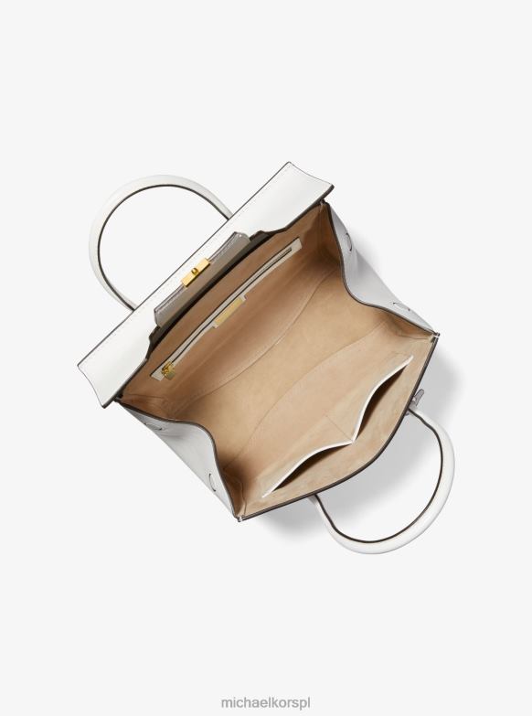Średnia skórzana torebka Campbell z kolekcji Campbell dla obu płci Michael Kors optyczna biel LHN663791 Akcesoria