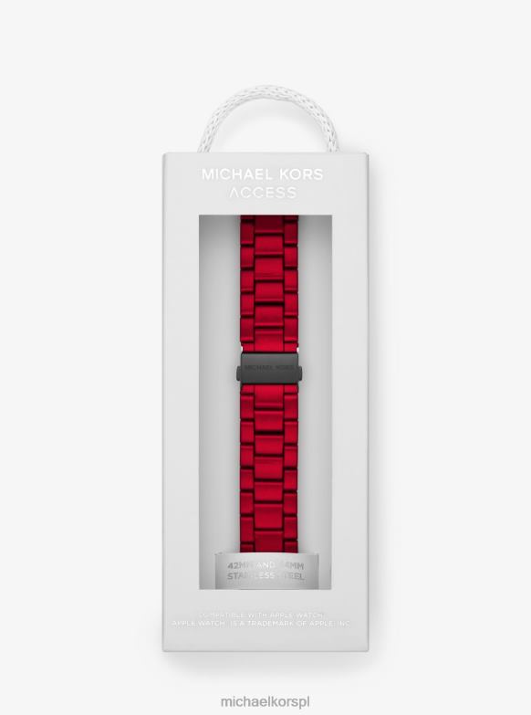 Pasek ze stali nierdzewnej powlekanej na czerwono do zegarka Apple dla obu płci Michael Kors czerwony LHN664014 Akcesoria