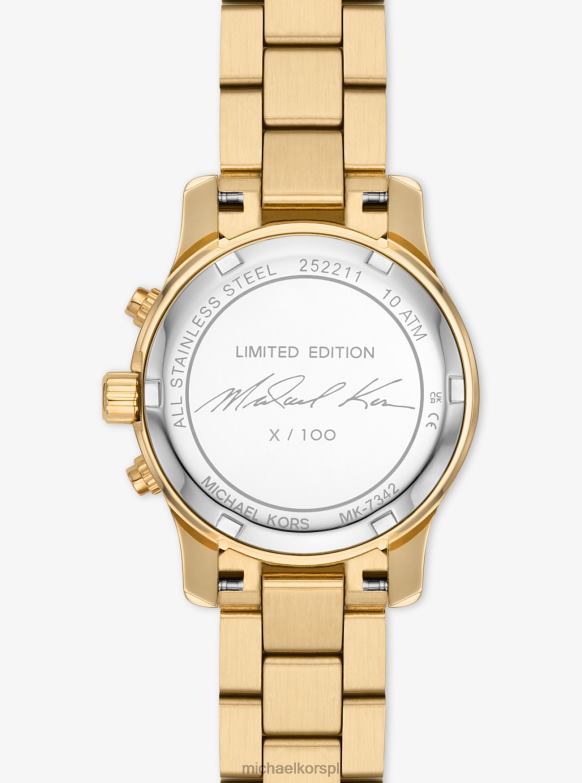 Zegarek ze stali nierdzewnej powlekany 18-karatowym złotem z limitowanej edycji dla obu płci Michael Kors złoto LHN663879 Akcesoria