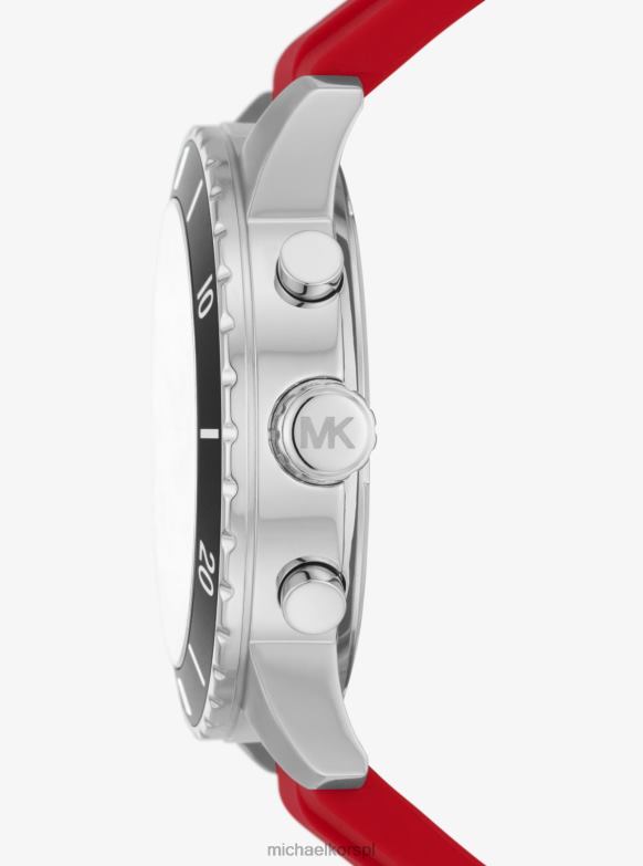 duży zegarek Cunningham w kolorze srebrnym i silikonowym dla obu płci Michael Kors czerwony LHN663990 Akcesoria