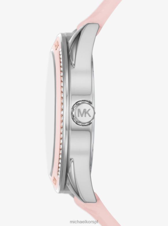 duży zegarek Jessa w kolorze srebrnym z wytłoczonym silikonem dla obu płci Michael Kors różowy LHN663989 Akcesoria