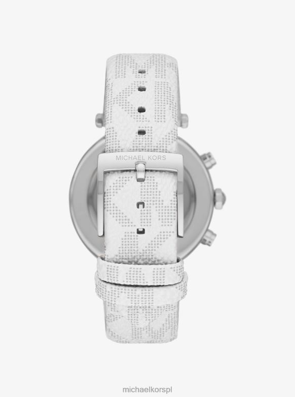 duży zegarek Parker Pave w kolorze srebrnym z logo dla obu płci Michael Kors biały LHN664012 Akcesoria