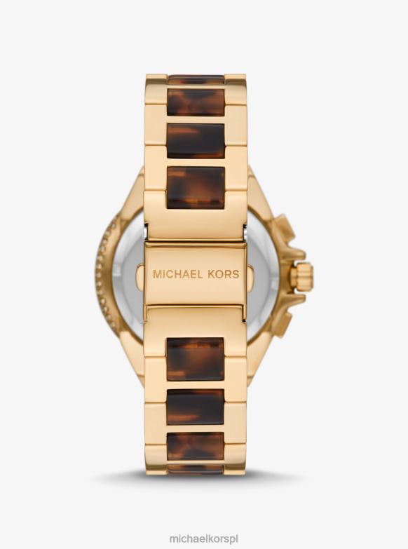 ponadgabarytowy zegarek Camille Pave w kolorze złotym i z acetatu w kolorze szylkretu dla obu płci Michael Kors żółw LHN663982 Akcesoria