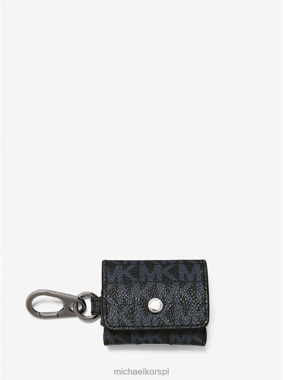 Etui z klipsem z logo do słuchawek Apple AirPods mężczyźni Michael Kors admrl/plblue LHN663356 Akcesoria
