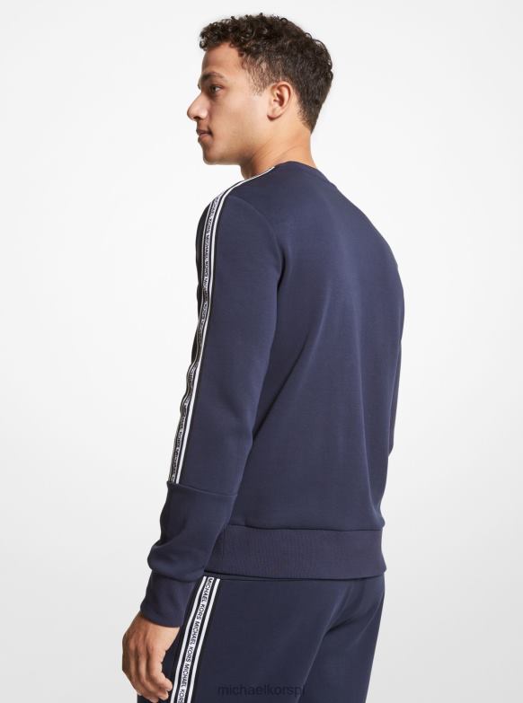 Bluza z mieszanki bawełny z taśmą z logo mężczyźni Michael Kors północ LHN662928 odzież