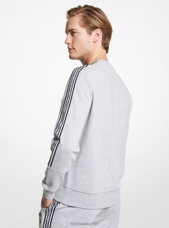 Bluza z mieszanki bawełny z taśmą z logo mężczyźni Michael Kors wrzosowy szary LHN662930 odzież