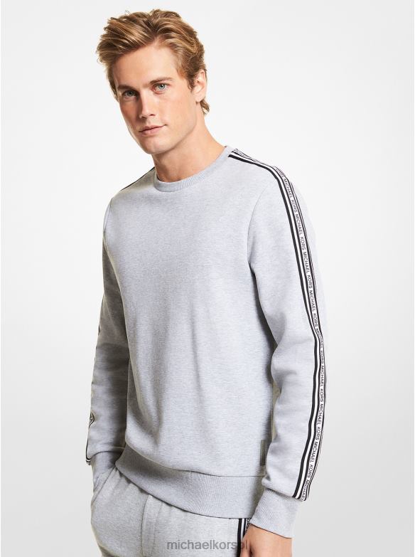 Bluza z mieszanki bawełny z taśmą z logo mężczyźni Michael Kors wrzosowy szary LHN663015 odzież