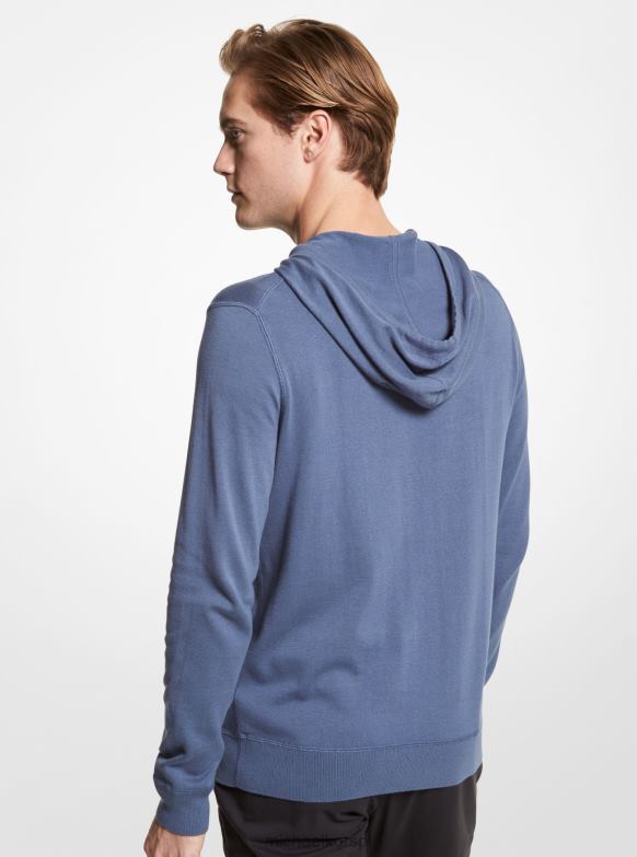 Lniana bluza z kapturem z logo mężczyźni Michael Kors nie wiem, cham mel LHN663034 odzież