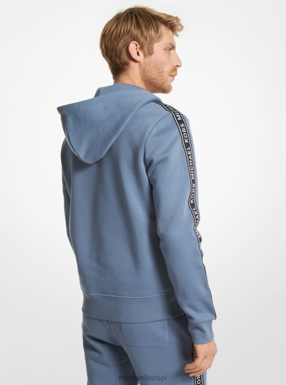 Zapinana na zamek bluza z kapturem z mieszanki bawełny i taśmy z logo mężczyźni Michael Kors dżinsowa LHN662975 odzież