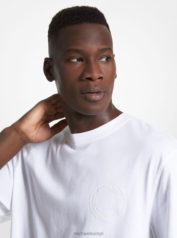 bawełniana koszulka z logo mężczyźni Michael Kors biały LHN662920 odzież