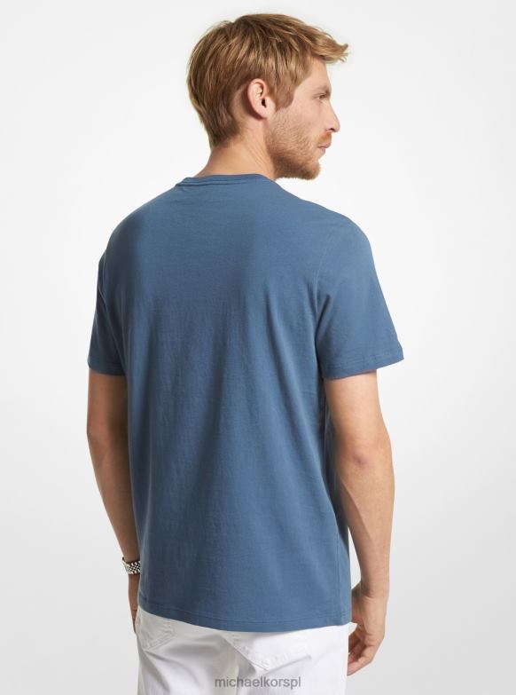 bawełniana koszulka z logo mężczyźni Michael Kors chambray LHN662964 odzież