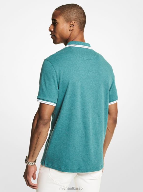 Bawełniana koszulka polo Greenwich mężczyźni Michael Kors nas turkusowy hr LHN662906 odzież