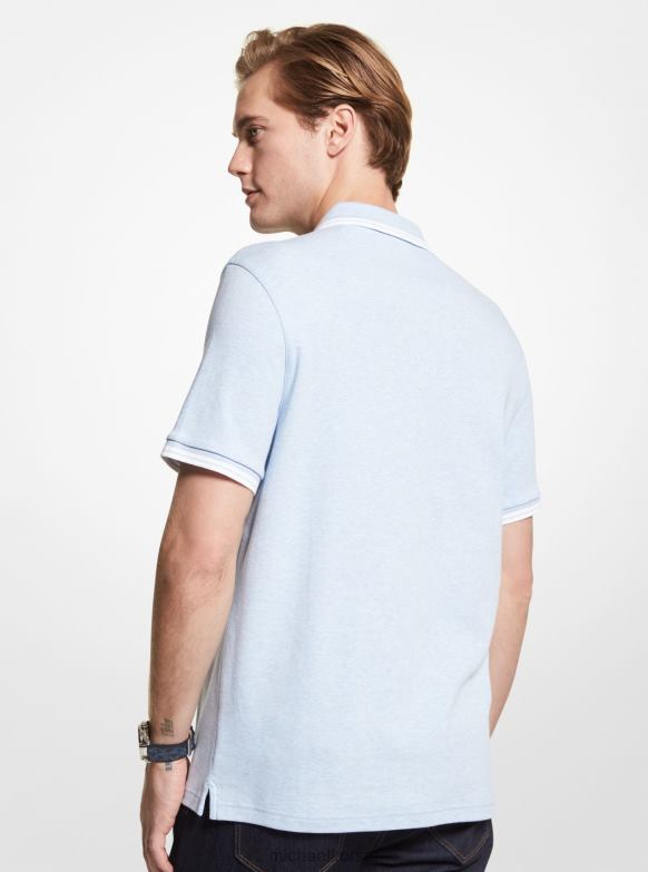 Bawełniana koszulka polo Greenwich mężczyźni Michael Kors niebo bl hthr LHN662907 odzież