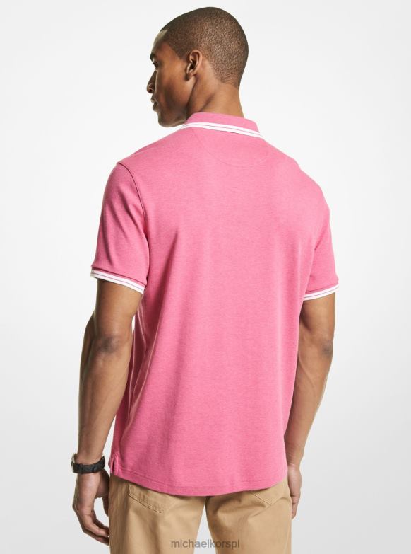 Bawełniana koszulka polo Greenwich mężczyźni Michael Kors wrzos wiśniowy LHN662902 odzież