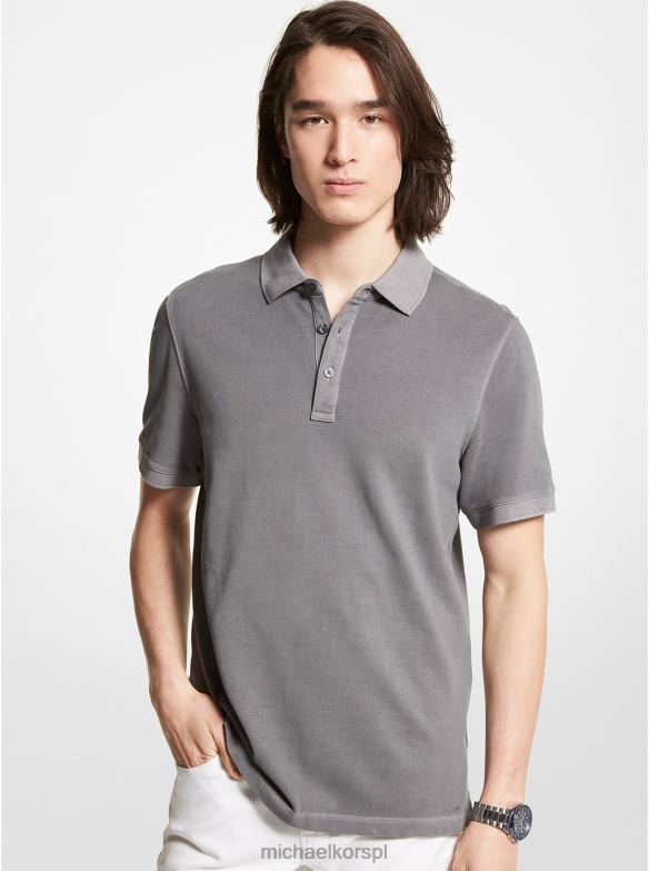 bawełniana koszulka polo typu pique mężczyźni Michael Kors brąz LHN662913 odzież