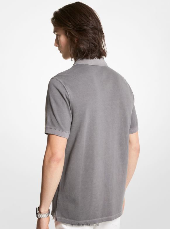 bawełniana koszulka polo typu pique mężczyźni Michael Kors brąz LHN662913 odzież