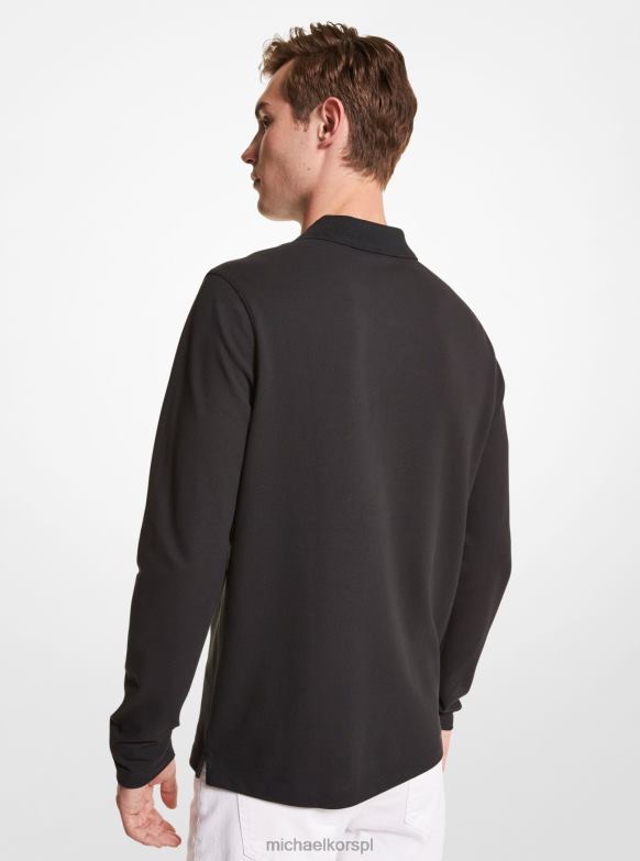 koszulka polo zapinana na zamek do połowy mężczyźni Michael Kors czarny LHN662899 odzież