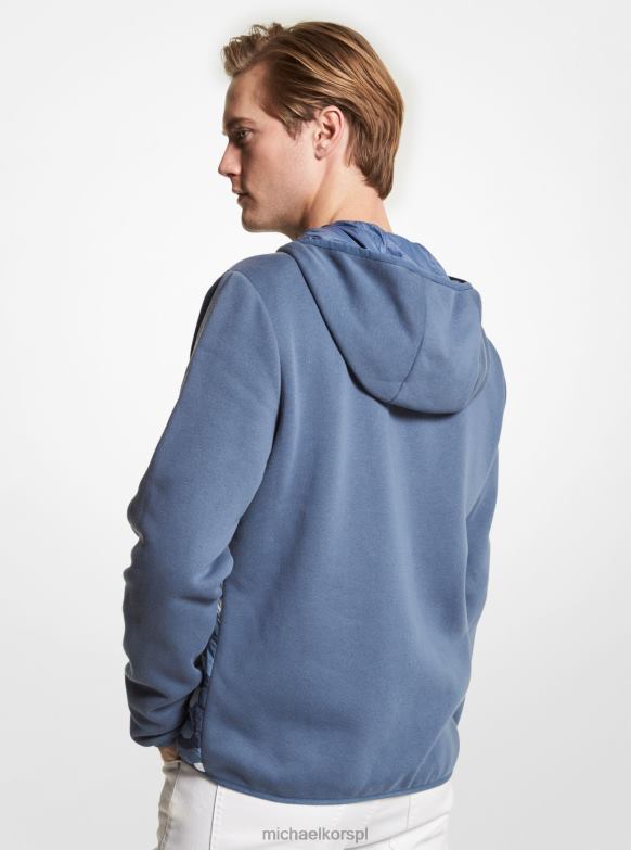 Pikowana nylonowa kurtka z kapturem w kamuflażu mężczyźni Michael Kors Kombinacja o północy LHN662818 odzież