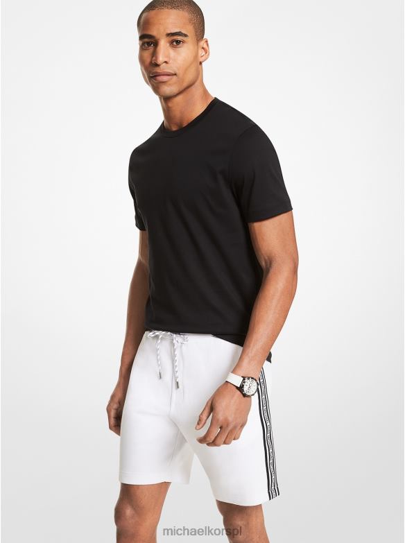 Szorty z mieszanki bawełny i taśmy z logo mężczyźni Michael Kors biały LHN663139 odzież