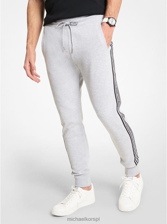 Jogger z taśmą z logo i mieszanką bawełny mężczyźni Michael Kors wrzosowy szary LHN663088 odzież