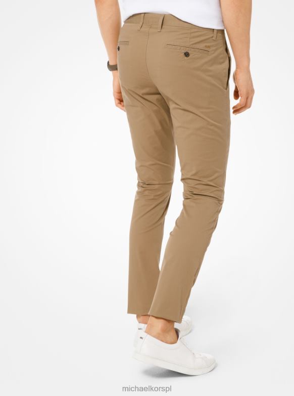 Obcisłe spodnie chino z elastycznej bawełny mężczyźni Michael Kors khaki LHN663119 odzież