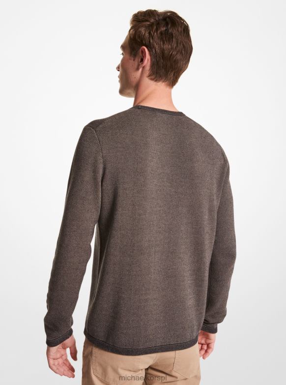 Żakardowy, bawełniany sweter z logo mężczyźni Michael Kors czarny LHN663061 odzież