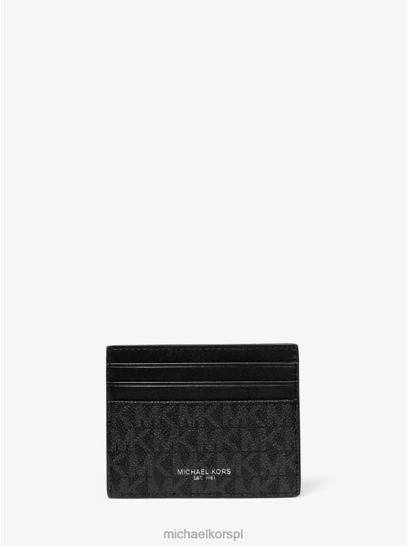 Wysokie etui na karty z logo Grayson mężczyźni Michael Kors czarny LHN663252 Akcesoria