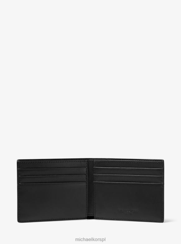 Wąski portfel składany z logo i brelokiem mężczyźni Michael Kors czarny LHN663231 Akcesoria