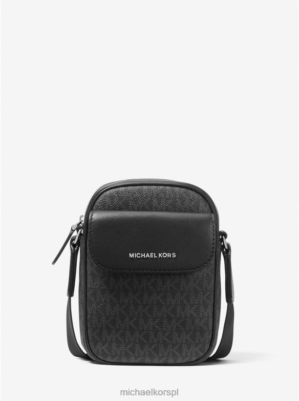 Torba na ramię na smartfona z logo Hudson mężczyźni Michael Kors czarny LHN663186 Akcesoria