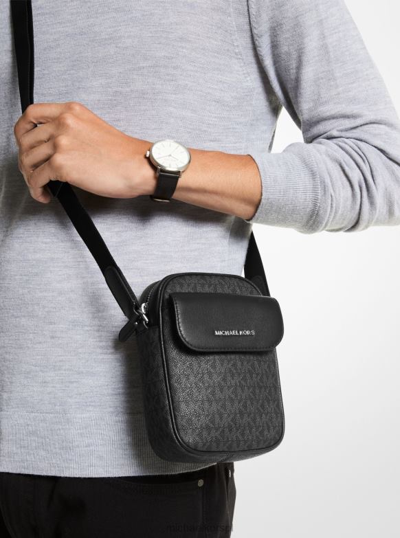 Torba na ramię na smartfona z logo Hudson mężczyźni Michael Kors czarny LHN663186 Akcesoria