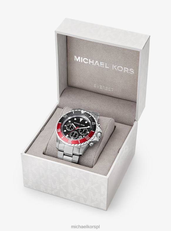 duży zegarek Everest w kolorze srebrnym mężczyźni Michael Kors srebro LHN663293 Akcesoria